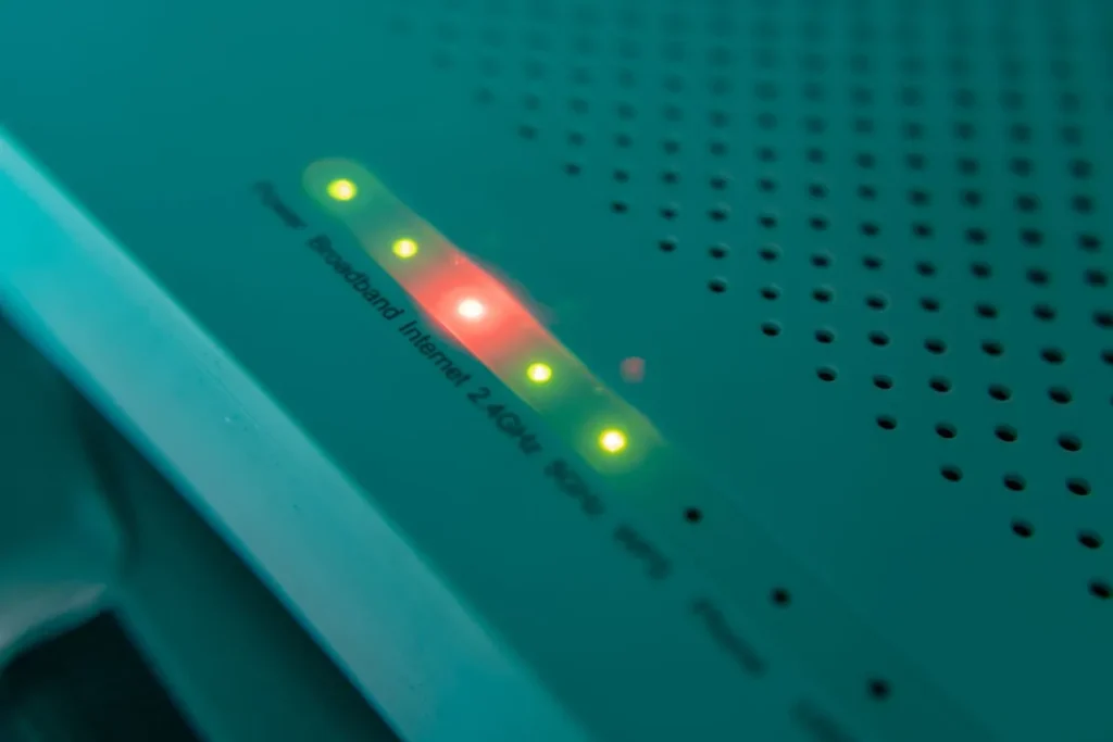 router blinkar rött